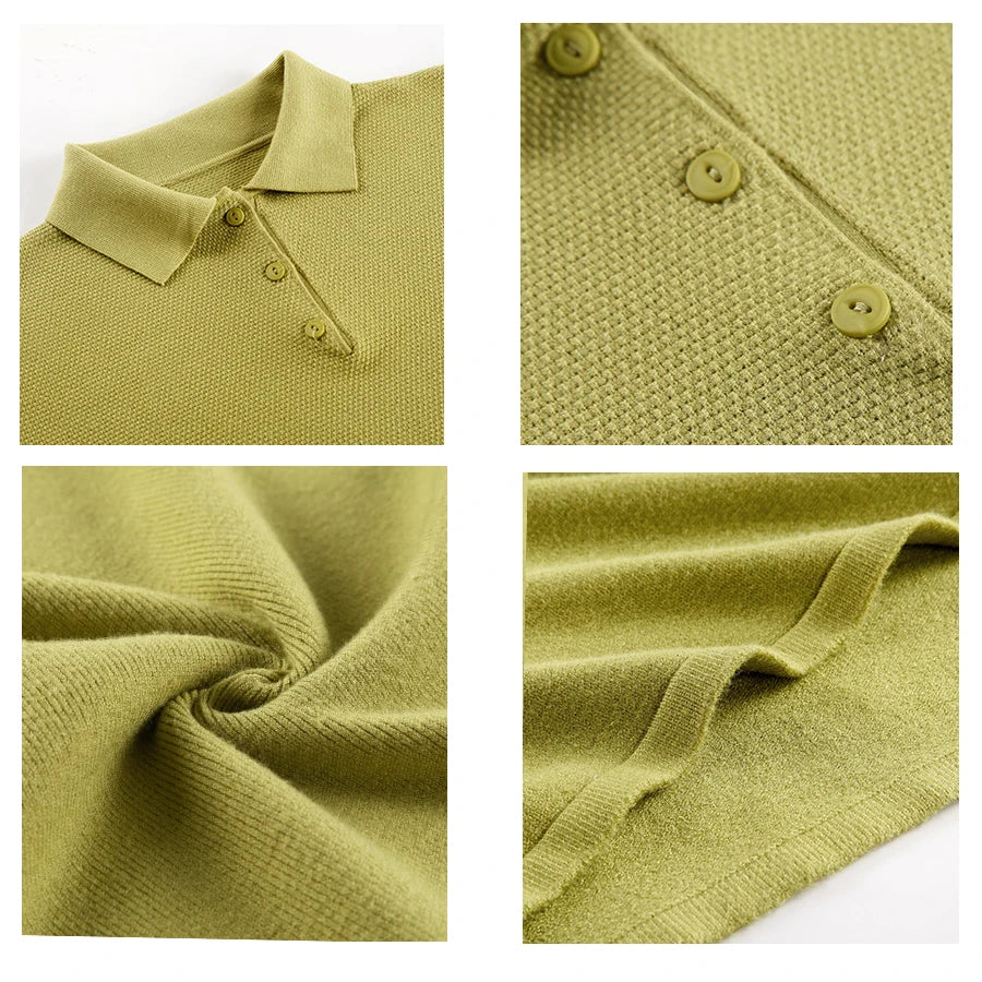 Hirsionsan Winter Thick Women Knitted Suits Soft 2 Pieces soft Female Sets Polo Neck Sweater & Wide Leg Pants Knitted Outfit Quick Pick Grocers