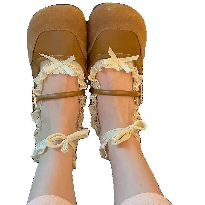 Short Lace Socks Ballet Lace Lace Tie Women Boat Sock Anti slip Bow Short Sock Girls Japanese Mary Jane Ballet Shoes Socks Quick Pick Grocers