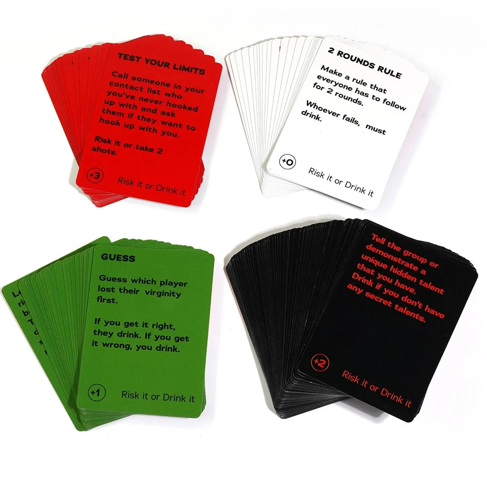 Risk It Or Drink It Fun Party Game For College Card Game Drinking Game Pregame Night Hilarious Dares Challenges  Questions Adult Econic Blanks