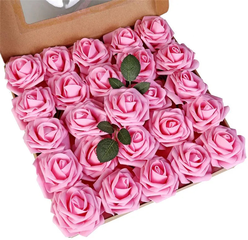 10~100pcs Rose Artificial Flowers Foam Fake Roses Wedding Bouquets Centerpieces Mothers Day Valentines Gifts Party Decoration Quick Pick Grocers