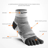 WRELS Coolmax Sports Socks Comfy Elastic Shock-proof Breathable Run Knitted Socks High Performance Athletic Five Toe Socks Quick Pick Grocers