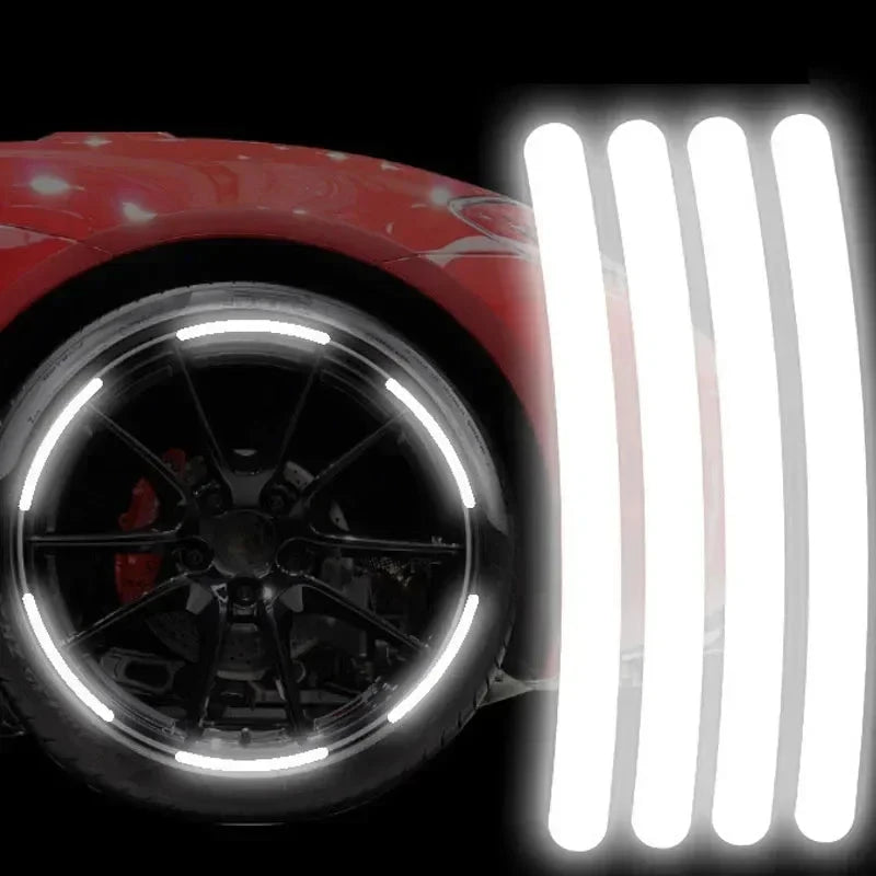 Car Wheel Hub Reflective Stripes - Safety Tire Warning Stickers for Night Driving Econic Blanks