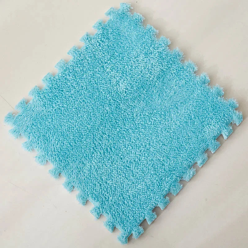 10Pcs 30*30CM Creative Plush Puzzle Foam Floor Mat Puzzle Carpet Warm Playmat Interlocking Exercise Tiles Fluffy Area Rugs Quick Pick Grocers