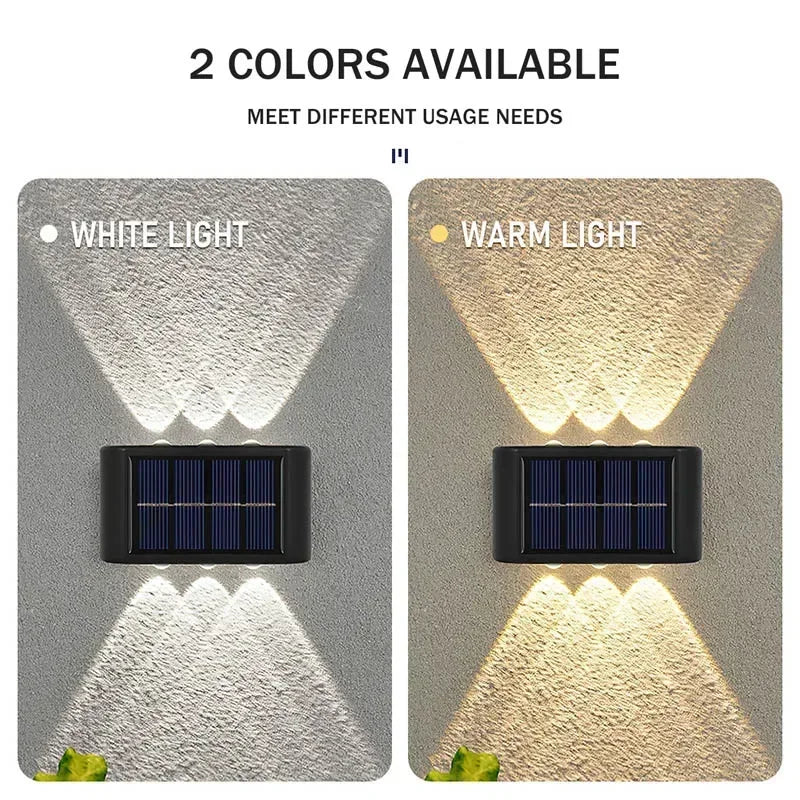 LED Solar Lights Outdoor Solar Wall Lamp Up And Down Light Illuminate for Garden Yard Street Decoration Solar Powered Light Quick Pick Grocers