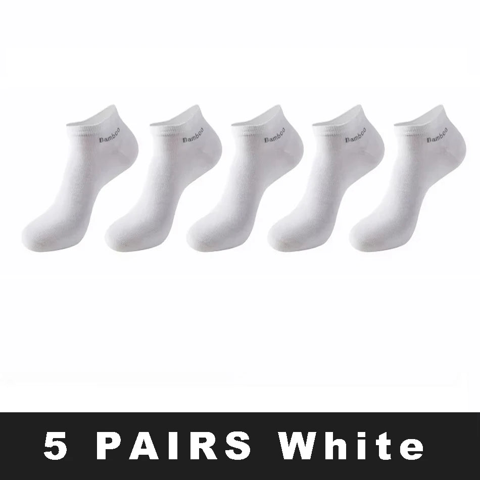 5/10/15 Pairs Men's Bamboo Fiber Socks Short High Quality New Casual Breatheable Anti-Bacterial Man Ankle Socks Men Size 38-45 Quick Pick Grocers