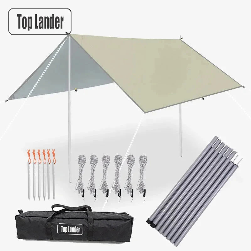 4x4m 5x3m 4x3m 3x3m Ultralight Waterproof Tarp Tent Large Camping Awning Sun Shelter Garden Canopy Outdoor Beach Shade Hiking Econic Blanks