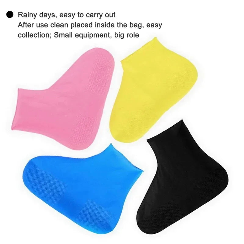 1 Pair Rubber Rain Boot Overshoes For Outdoor Use, Silicone Waterproof Shoe Covers, Rainy Day Shoe Cover, Reusable Non-Slip Rain Econic Blanks