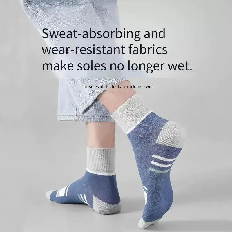 Men's Pure Cotton Socks Spring Striped Casual Socks Men's Anti-odor Antibacterial Business Socks High Quality Sports Sock Meias Quick Pick Grocers
