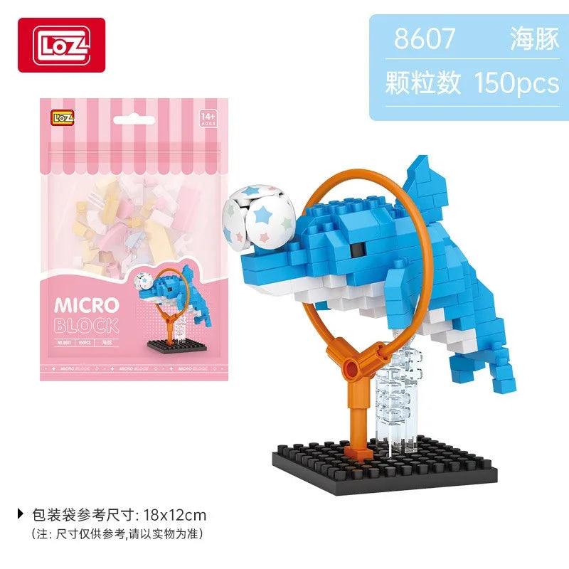 LOZ cute Cartoon Cat Animal Toy Dolphins owls chick cats dogs Model Diamond Particle Block Assembly Toys for Children's Gift Quick Pick Grocers