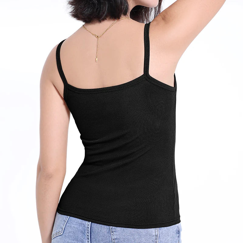 3/6 Pcs Ladies' Summer Korean Version Of Suspender Vest With Solid Color Foundation Joker Sexy Suspender Top Slim And Thin Teen Quick Pick Grocers