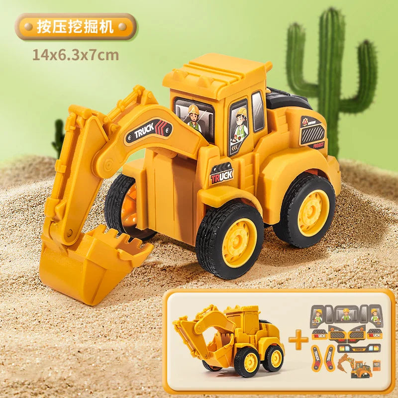 Engineering Vehicle Model Press Sliding Car Excavator Bulldozer Children Educational Construction Vehicle Toy Kids Boy Gift Quick Pick Grocers