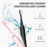 Sonic Electric Toothbrush for Adults IPX7 Waterproof DuPont Brush Head USB Rechargeable High Frequency Cleaning 6 Cleaning Modes Econic Blanks