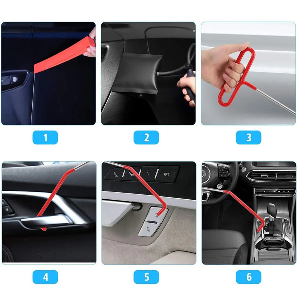 Car Window Door Emergency Open Key Lost Lock Out Unlock Auto Tools Kit Air Wedge Bag Pump Open Unlock Kit for Car Truck Quick Pick Grocers