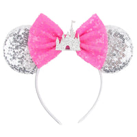 New Christmas Halloween Mouse Ears Headband Cartoon Sequin Bows Headband Birthday Party Princess Cosplay Costume For Women Adult Quick Pick Grocers