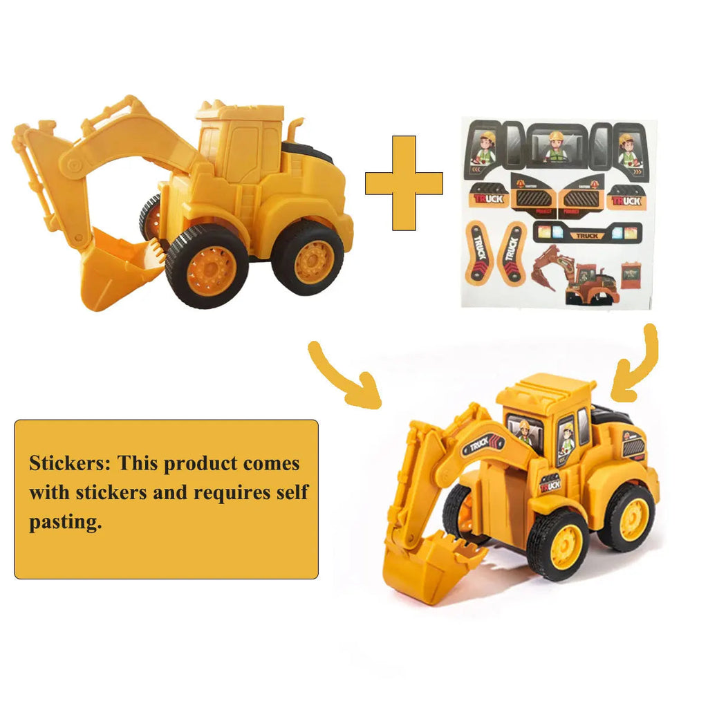 Engineering Vehicle Model Press Sliding Car Excavator Bulldozer Children Educational Construction Vehicle Toy Kids Boy Gift Quick Pick Grocers