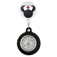 Retractable Lovely Cartoon Pattern Nurse Doctor Pocket Hang Clips Watches Colourful Hospital Medical Women Mens Badge Reel Clock Quick Pick Grocers