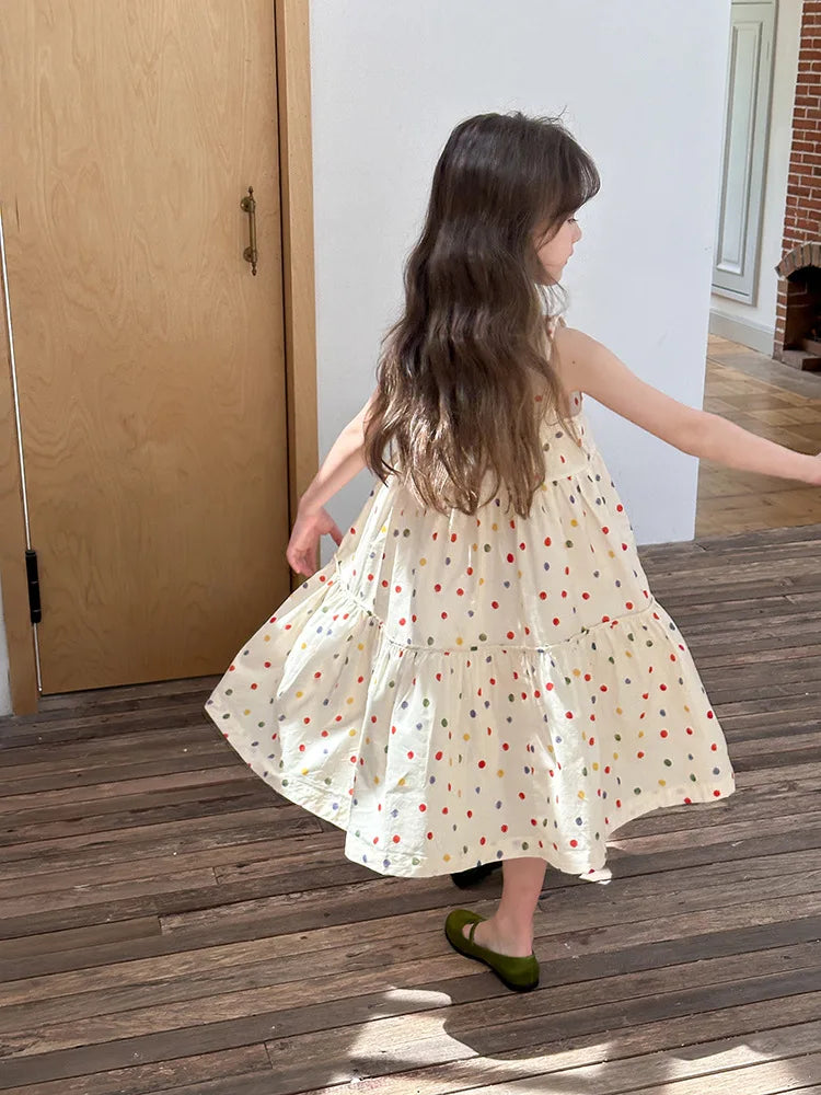 Humor Bear Kids Clothing Summer Polka Dot Skirt Fashion Casual Vest Princess Dress Comfort Children Girl's dress Quick Pick Grocers