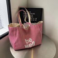 Casual Large Stripe Women's Shoulder Bag 2025 New Fashion Commuter Tote Bag High Capaci Canvas Handbag for Youth bolso mujer Quick Pick Grocers