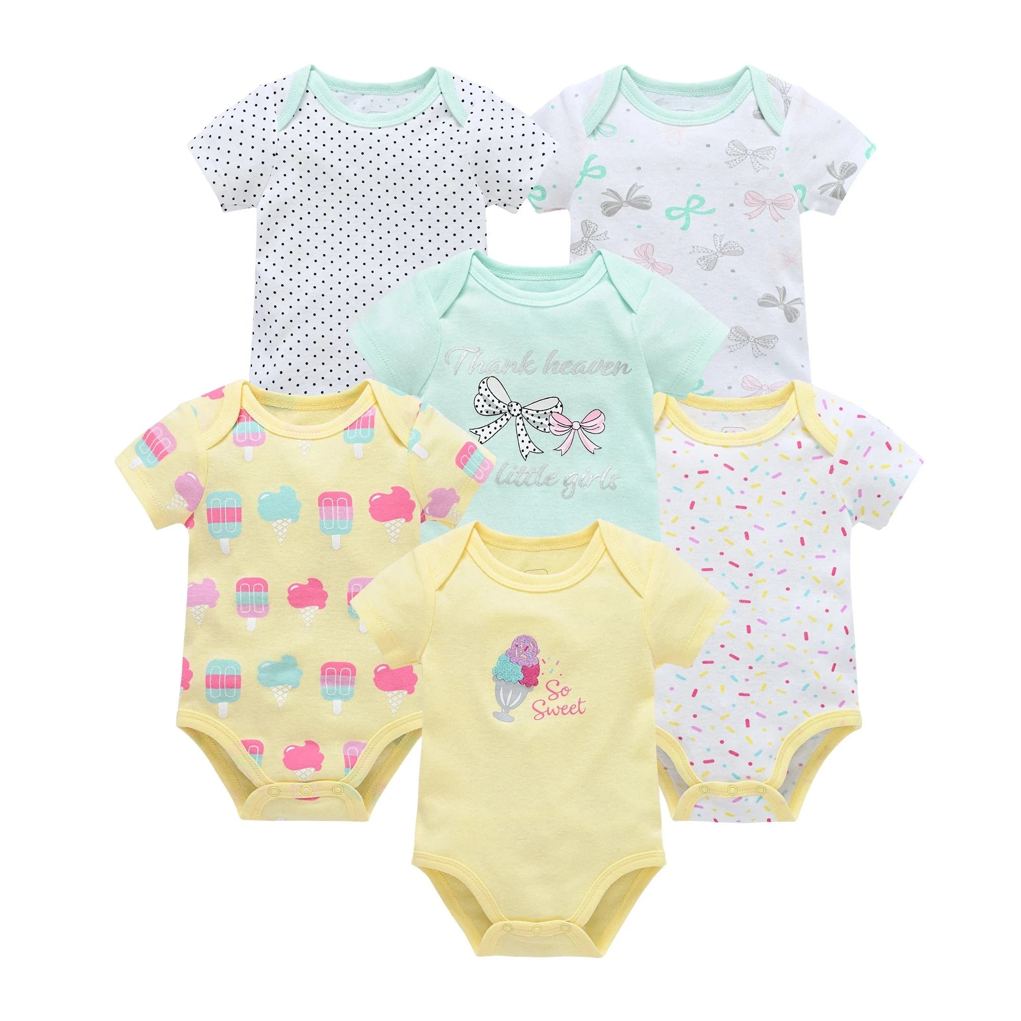 3/6 pcs a lot Baby Girls Clothes  pour nouveaux Cotton Short Sleeve Girl Bodysuit 0-12 Months Newborn Boys Clothing Toddler Econic Blanks