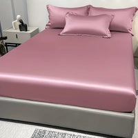 Modern Satin Fitted Sheet Ice Silk Bedspread Quick Pick Grocers