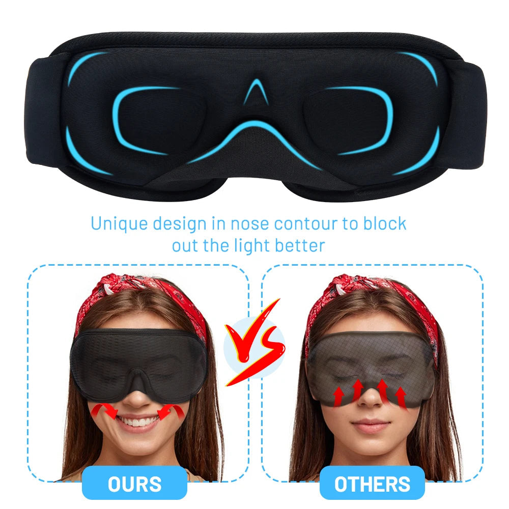 3D Sleeping Mask Block Out Light Sleep Mask For Eyes Soft Sleeping Aid Eye Mask for Travel Eyeshade Night Breathable Slaapmasker Quick Pick Grocers