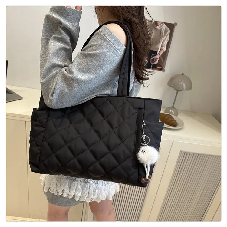 Rectangular Large Capacity Single Shoulder Bag for Commuting To Work Korean Style Women's Tote Bag Lightweight Casual Handbag Quick Pick Grocers