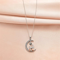 Fashion Mom Daughter Moon Pendant Necklace Love You Forever Heart Necklaces Mothers Day Jewelry Gifts Quick Pick Grocers