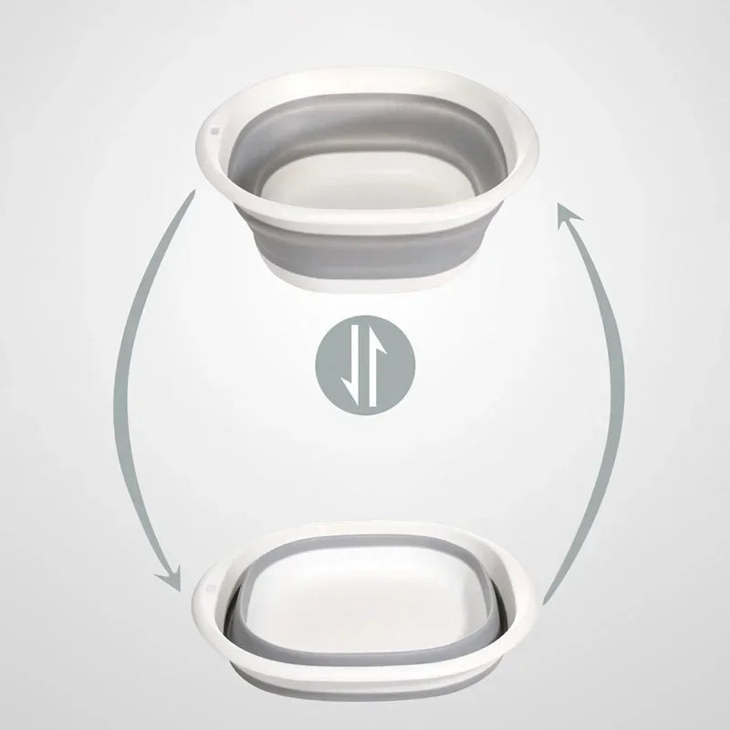Plastic Folding Wash Basin, Portable Laundry Tub for Home, Bathroom, Kitchen, Adult & Baby Bath Basin, Travel Wash Basket Quick Pick Grocers