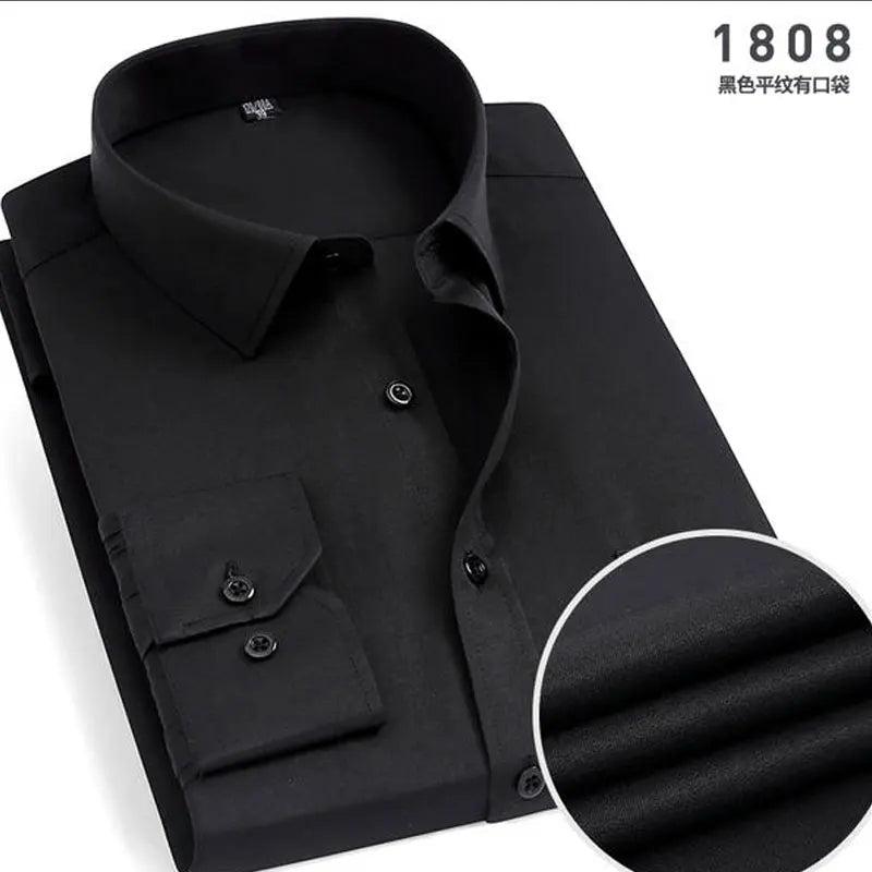 Spring New Men's Striped long-sleeved Shirt Non-ironing Anti-wrinkle Comfortable Breathable Business Casual Fashion Slim Fit Quick Pick Grocers