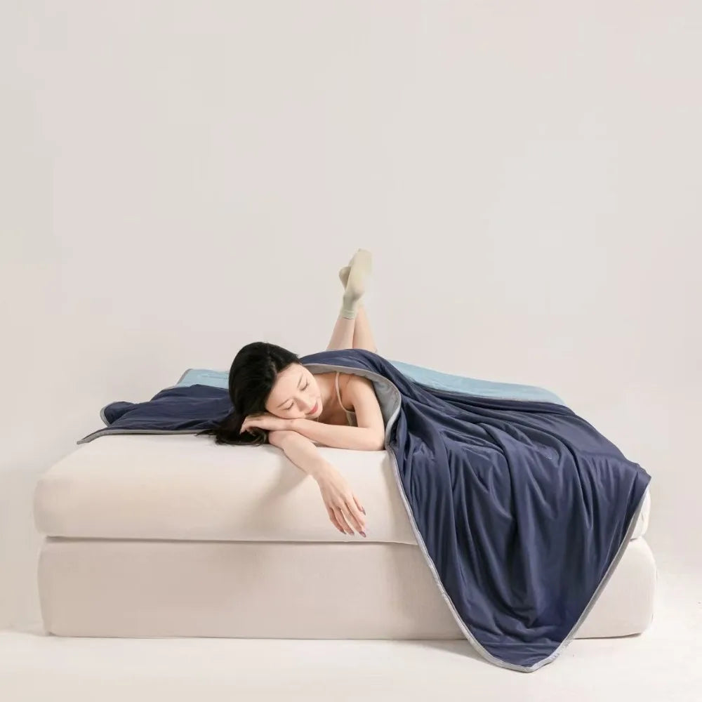 Cooling Blanket for Bed Silky Air Condition Comforter Lightweight Cooled Summer Quilt with Double Side Cold & Cooling Fabric Quick Pick Grocers