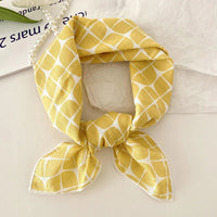 55cm Laies Headband Cotton Linen Square Scarf Women Korean College Girls Fashion Spring Autumn New Style Elegant Neck Scarves Quick Pick Grocers