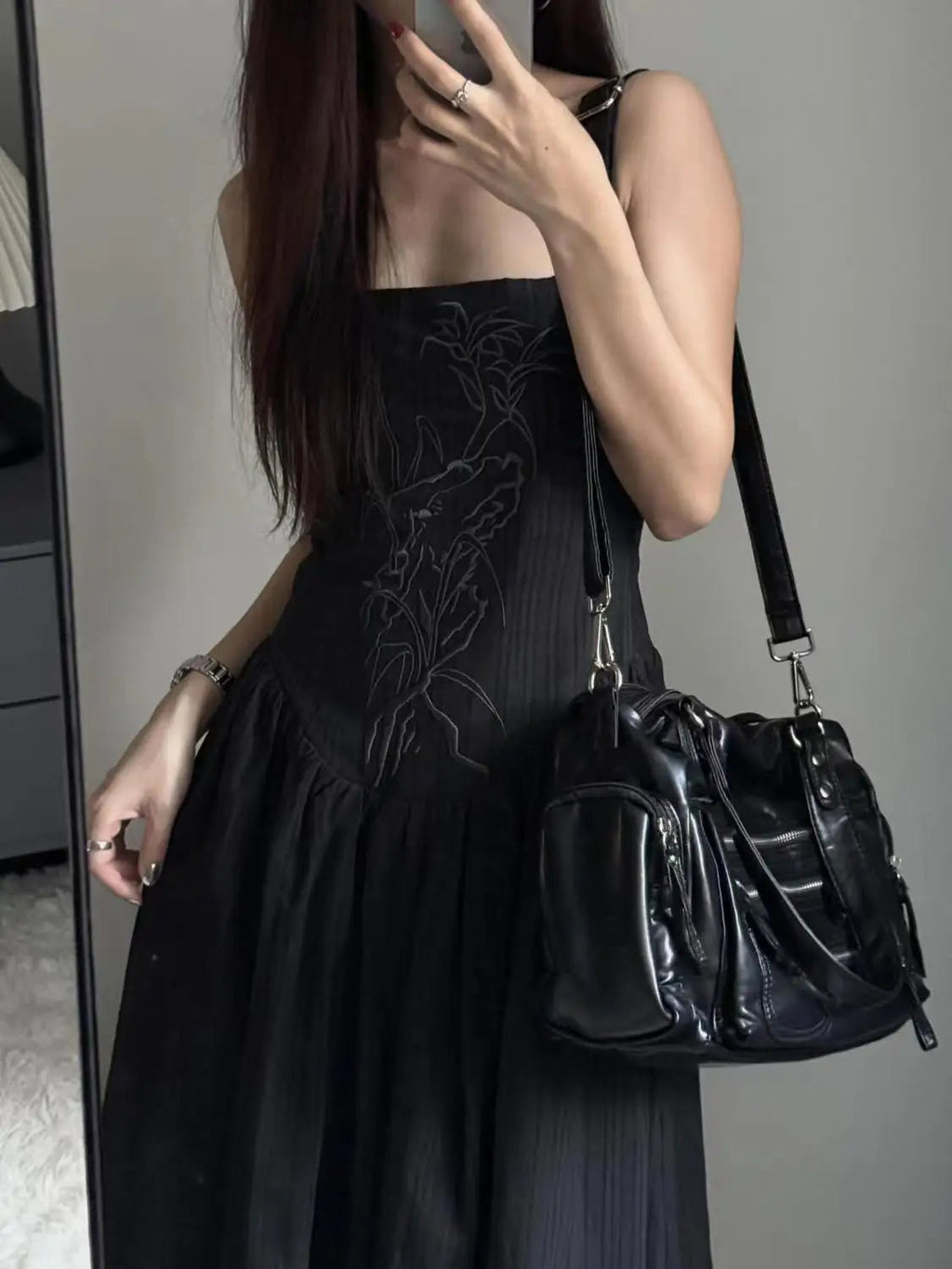 JIAERDI Vintage Black Shoulder Bags Purse Women High Street Pocket Chic Y2k Handbag Female Harajuku Casual Crossbody Bags 2025 Quick Pick Grocers