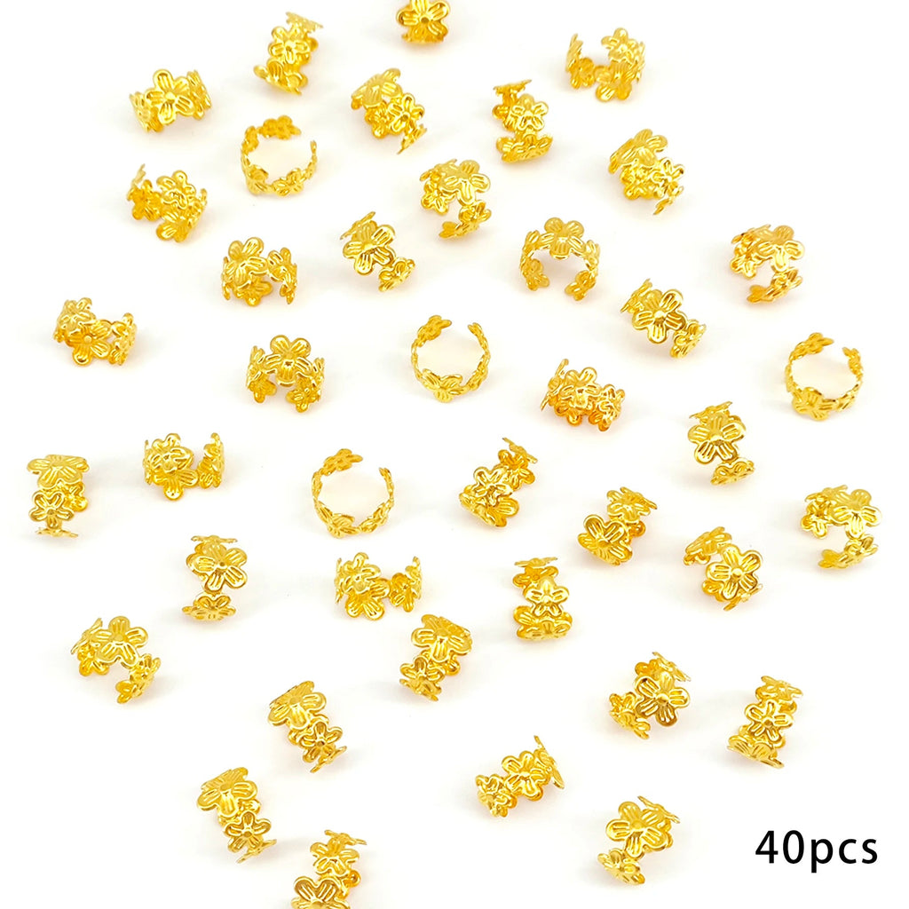 40Pcs Vine Leaf Shaped Alloy Hair Braid Ring Vintage Hair Pin For Dreadlock Women Girls summer Hair Accessories Loc Hair Jewelry Quick Pick Grocers