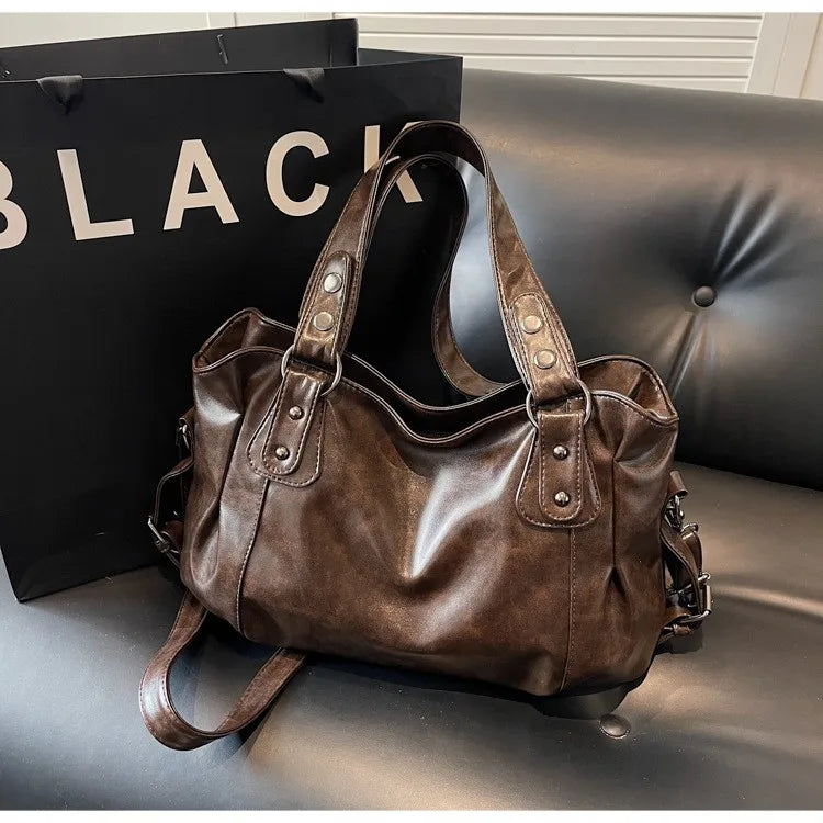 Soft Interior Compartment Shoulder Bags 2026 High Quality Contrasting Colors Bags for Women Fashion Zipper Pu Women's Handbags Quick Pick Grocers