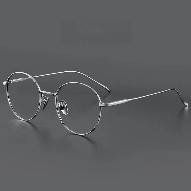FIRADA Vintage Comfortable Eyeglasses Fashion Round Pure Titanium Eyewear Luxury Prescription Glasses Frame For Men Women ST1644 Econic Blanks