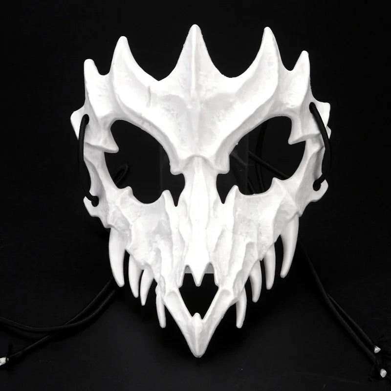 Halloween Mask Half-face Mask Cos Dragon God Fierce Tiger Night Fork Tengu Man Wolf Mask Performance Skull Masks Econic Blanks