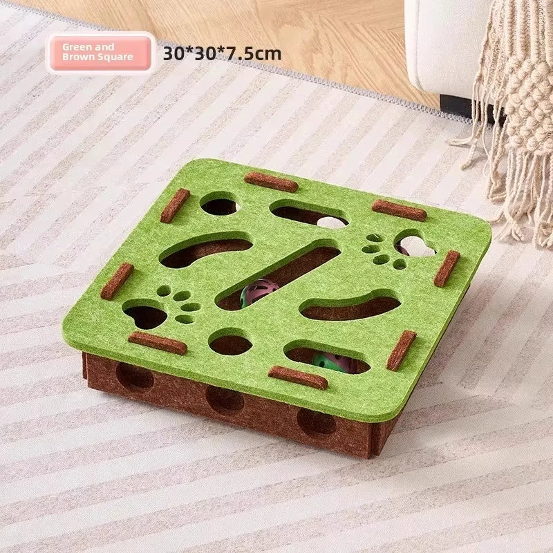 Cat Puzzle Toy Felt Puzzle Box Cat Exercise Toy With Ball Indoor Sports Entertainment Hunting Cat Toys For Indoor Cats Quick Pick Grocers