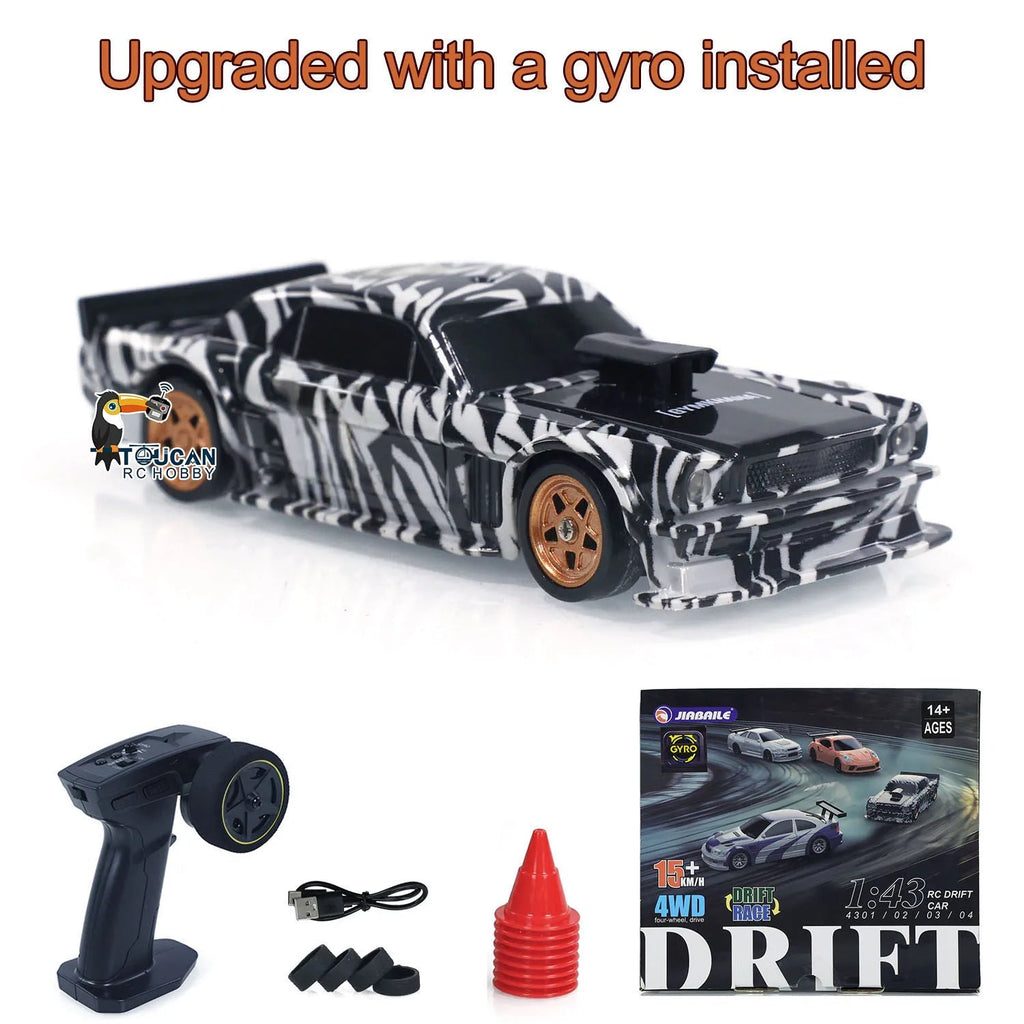 New RC Drift Car Upgraded Gyro 1/43 Racing RTR 4WD Four-wheel Drive High Speed Radio Control Model 2.4g Drift Race Car Mini Gift Econic Blanks