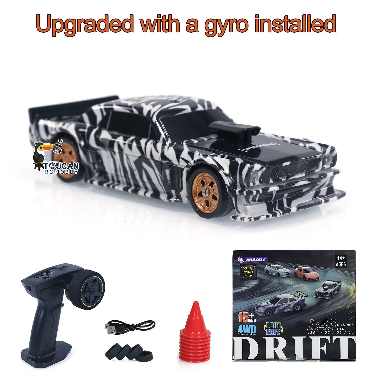New RC Drift Car Upgraded Gyro 1/43 Racing RTR 4WD Four-wheel Drive High Speed Radio Control Model 2.4g Drift Race Car Mini Gift Econic Blanks