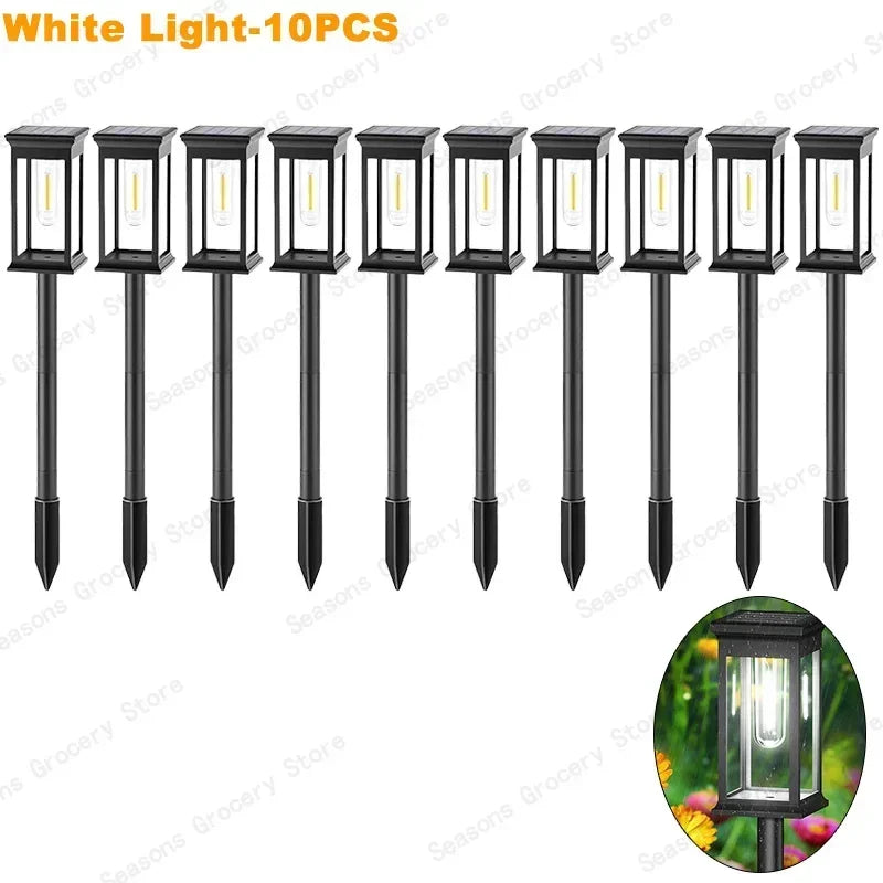 Waterproof LED Solar Lights for Garden Yard Driveway - Automatic Pathway Lighting Outdoor Landscape Lighting Auto On/Off at Dusk Quick Pick Grocers