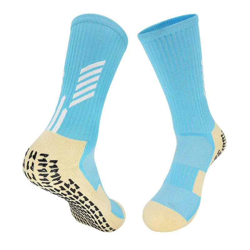 High Quality Anti Slip Soccer Socks Adults Kids Sport Towel Bottom Cotton Mid Tube Non Slip Football Hockey Baseball Grip Sock Quick Pick Grocers