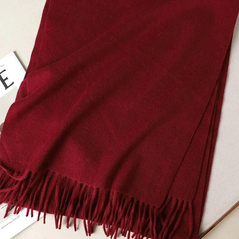62Color Solid Women Winter Scarf Warm Thicken Cashmere Shawl Outdoor Fashion Luxury Tassels Pashmina Lady Wrap Windproof Scarves Econic Blanks
