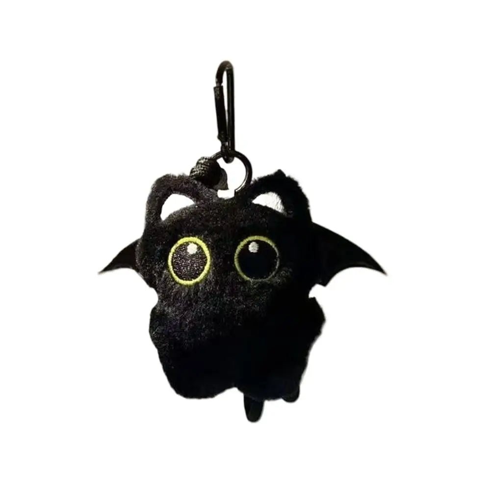 Cute Cartoon Plush Black Cat Keychain Bag Pendant Decoration Kawaii Stuffed Doll Toy Car Keyring Accessories Couples Gift Quick Pick Grocers