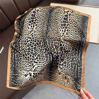 2025 Silk Shawl Print Headscarf Cat Hair Wrap Neckerchief Female Satin Square Scarf For Women Headband Foulard Hijab Bandana Quick Pick Grocers