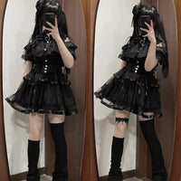 Japanese Kawaii Lolita Lace Patchwork Blouses Summer Women Harajuku Single Breasted Sweet Shirts Cute Girly JK Bow Tops Blusas Quick Pick Grocers