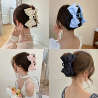 Fashion Women Bow Hairpin Korean Version Of Solid Color Butterfly Satin Hair Clips Girls Hair Accessories Headwear Quick Pick Grocers