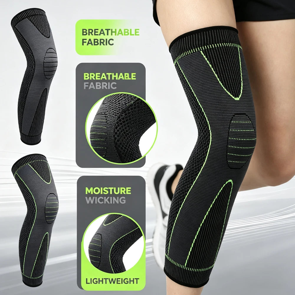 1/2PCS Full Leg Sleeves Long Compression Leg Sleeve Knee Sleeves Protect Leg, for Man Women Basketball, Arthritis Cycling Sport Quick Pick Grocers