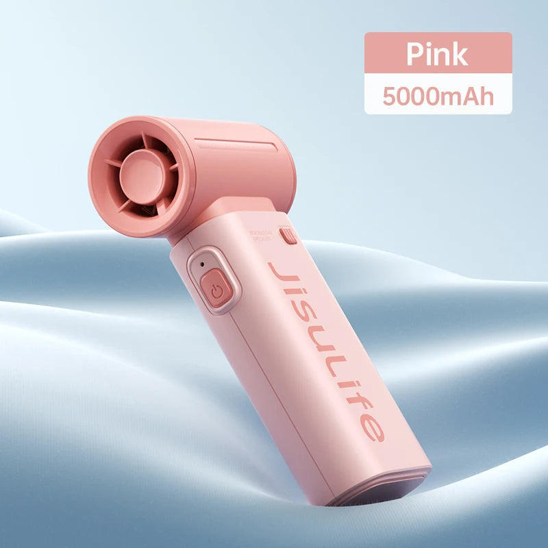 JISULIFE Handheld Turbo Fan,Super Strong Wind,5 Speeds,Long Battery Life,5000mAh,USB Rechargeable,Multipurpose Pocket fan Quick Pick Grocers