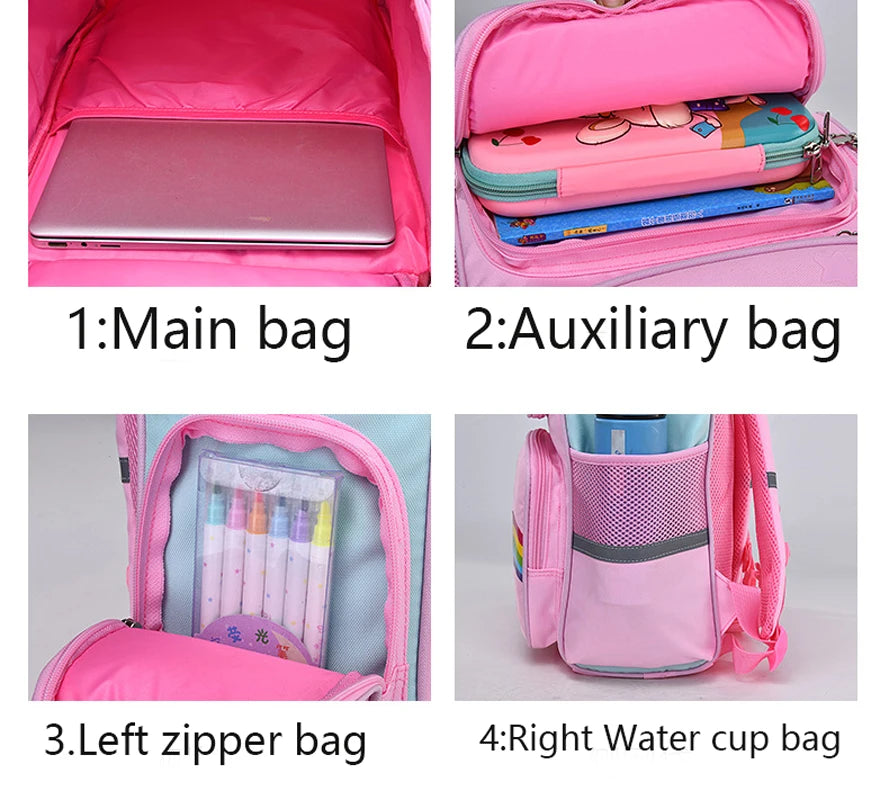 Kid Backpack for Girl Unicorn Children Bookbag Rainbow Eyes School Bag Teen Girl Backpack for Traveling Waterproof Mochilas Purest Peak