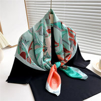 90*90Cm Square Scarf Twill Silk Feeling Women Head Shawls and Wraps Luxury Hair Tree Print Neck Scarves Hijab Bandana Pashmina Quick Pick Grocers